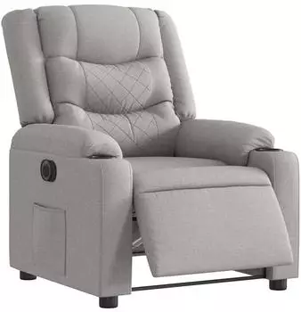 vidaXL Relaxsessel elektrisch, Stoff, wolkengrau (3310253)