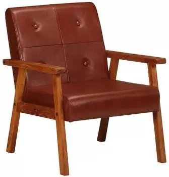 vidaXL Sessel Echtleder, braun (247641)