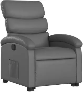 vidaXL Relaxsessel mit Aufstehhilfe, grau, Kunstleder (3204043)