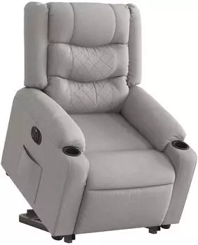vidaXL Relaxsessel mit Aufstehhilfe, elektrisch, Stoff, wolkengrau (3310281)