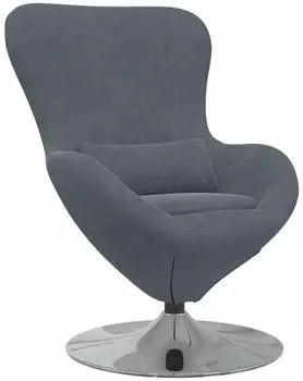 vidaXL Eiersessel dunkelgrau, Samt, drehbar (42002725)