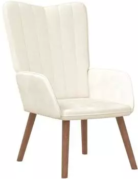 vidaXL Relaxsessel Samt cremewei&szlig;