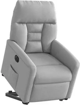 vidaXL Relaxsessel mit Aufstehhilfe, elektrisch, wolkengrau, Stoff (3303061)