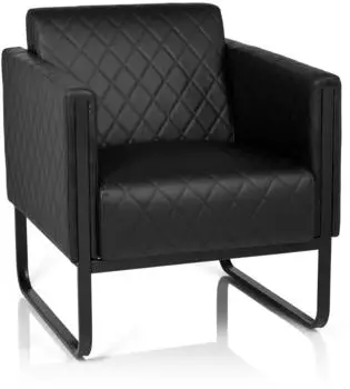 HJH Office ARUBA BLACK Loungesessel 1-Sitzer Kunstleder, schwarz (713301)