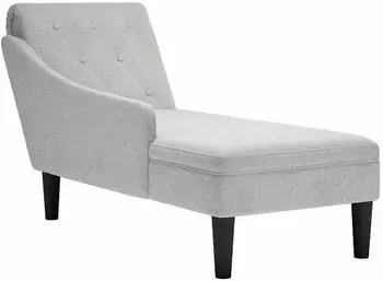 vidaXL Chaiselongue mit Kissen, rechte Armlehne, wolkengrau, Stoff (4009770)