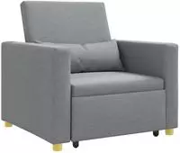 vidaXL Ausziehbare Schlafcouch Einzel Hellgrau 90 x 165 x 87 cm Stoff