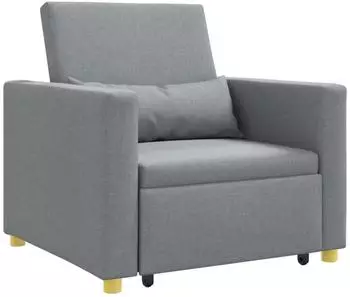 vidaXL 3-in-1 Schlafsofa Einzelgr&ouml;&szlig;e, hellgrauer Stoff (42002684)