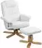 Idimex Charly Relaxsessel mit Hocker, neigungsverstellbar, Textil, weiß