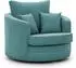 S-Style Möbel Ted Drehsessel Love Seat XXL, Cordstoff, türkis