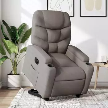 vidaXL Relaxsessel mit elektrischer Aufstehhilfe, Stoff, taupe (3204628)