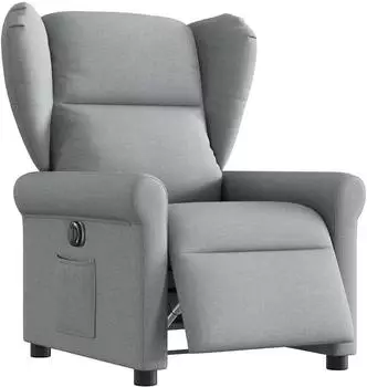 vidaXL Relaxsessel elektrisch, Stoff, hellgrau (3303354)