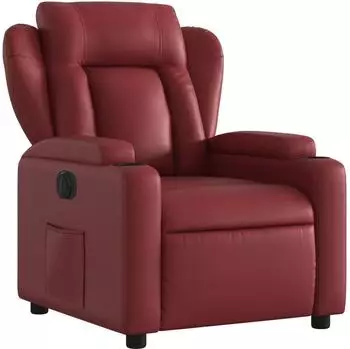 vidaXL Relaxsessel elektrisch, weinrot, Kunstleder (3204534)