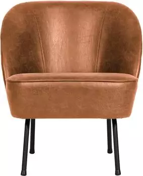 Woood Vogue Sessel recyceltes Leder, cognac, Metallgestell schwarz (91200428)