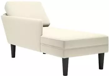 vidaXL Chaiselongue mit Kissen, rechter Armlehne, Creme Samt (4009814)