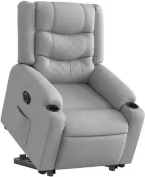 vidaXL Relaxsessel mit Aufstehhilfe, elektrisch, hellgrau, Stoff (3206579)