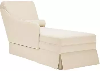 vidaXL Chaiselongue mit Nackenrolle, rechte Armlehne, Leinen, Creme (4009790)