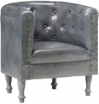 vidaXL Sessel grau, Echtleder (286594)