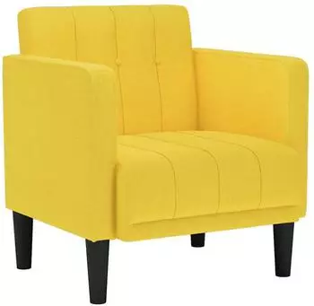 vidaXL Sessel mit Armlehnen, Stoff, hellgelb, 53cm (4100550)