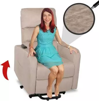 MCW TV-Sessel K62 elektrische Liegefunktion & Aufstehhilfe, Chenille, creme (94451)