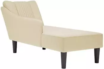 vidaXL Chaiselongue mit rechter Armlehne, Stoff, Creme (4009804)