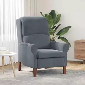 vidaXL Sessel Samt dunkelgrau, Kautschukholzbeine, 76x94x102cm (42009858)