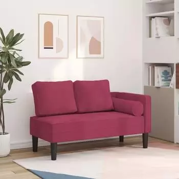 vidaXL Chaiselongue mit Kissen, Samt, weinrot (4007575)