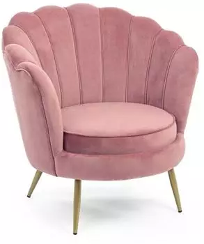 Bizzotto Giliola Polstersessel Samt-Optik, rosa, Stahlbeine gold