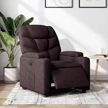 vidaXL Relaxsessel elektrisch verstellbar, Stoff, dunkelbraun (3204577)