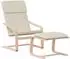 vidaXL Relaxsessel mit Hocker, Stoff, creme (3154412)