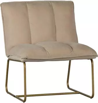 Woood Fie Esszimmerstuhl Rippenstoff sandbeige, Metallgestell goldfarben