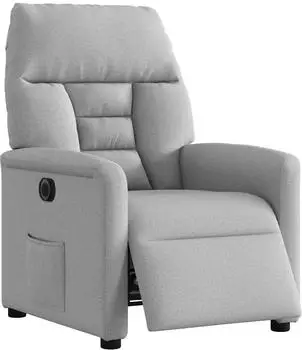 vidaXL Elektrischer Relaxsessel wolkengrau, Stoff (3303021)