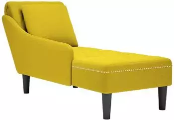 vidaXL Chaiselongue mit Kissen, rechte Armlehne, gelb, Samt (4009778)
