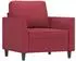 vidaXL Sessel mit Hocker Weinrot 60cm Kunstleder (3201120)