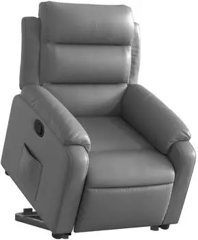 vidaXL Relaxsessel mit Aufstehhilfe Grau Kunstleder (3205045)