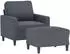 vidaXL Sessel mit Hocker, dunkelgrau, 60cm, Samt (3201046)