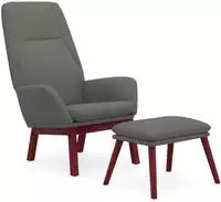 vidaXL Relaxsessel mit Hocker Hellgrau Stoff