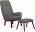 vidaXL Relaxsessel mit Hocker, Stoff, hellgrau (3097871)