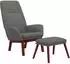 vidaXL Relaxsessel mit Hocker, Stoff, hellgrau (3097871)