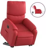 vidaXL Relaxsessel mit Aufstehhilfe Elektrisch Rot Kunstleder