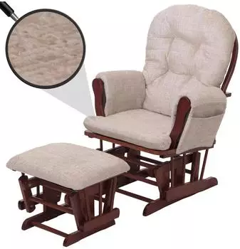 MCW Relaxsessel C76-C Schaukelfunktion, cremeweiß/braun, Textil (800000861767)