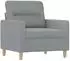vidaXL Sessel mit Hocker, Stoff, hellgrau, 60cm (3201065)