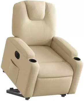 vidaXL Relaxsessel mit Aufstehhilfe, elektrisch, creme, Stoff (3204401)