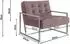 S-Style Möbel Duban Loungesessel Samtstoff, rosa, silberne Metallfüße (800000795849)