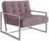 S-Style Möbel Duban Loungesessel Samtstoff, rosa, silberne Metallfüße (800000795849)