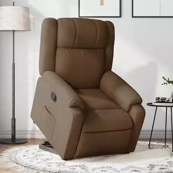 vidaXL Relaxsessel mit Aufstehhilfe, Stoff, braun (3205206)