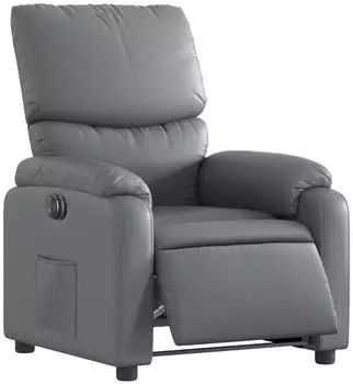vidaXL Relaxsessel elektrisch, grau, Kunstleder (3204875)