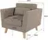 S-Style Möbel Sessel Mario skandinavisches Design, Microfaser, dunkelbeige