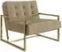 S-Style Möbel Duban Loungesessel Samtstoff, beige, Metallfüße gold (800000795812)