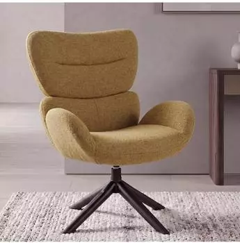 MCW Loungestuhl Q53, drehbar, Chenille 420g/m², senfgelb (101465)