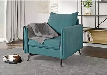 S-Style Möbel Helix Sessel Luxusmikrofaser, schwarze Metallfüße, türkis (Helix)